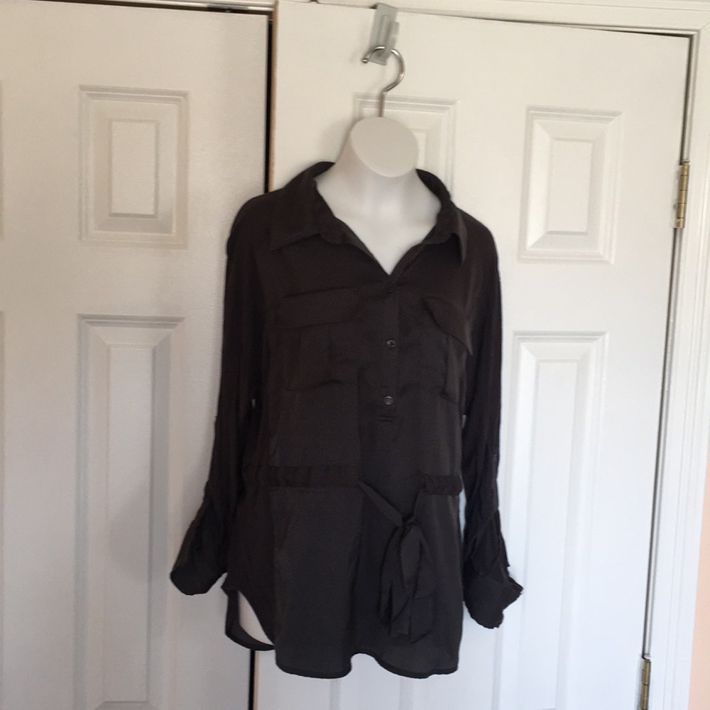 New York & Company Button Tie Top